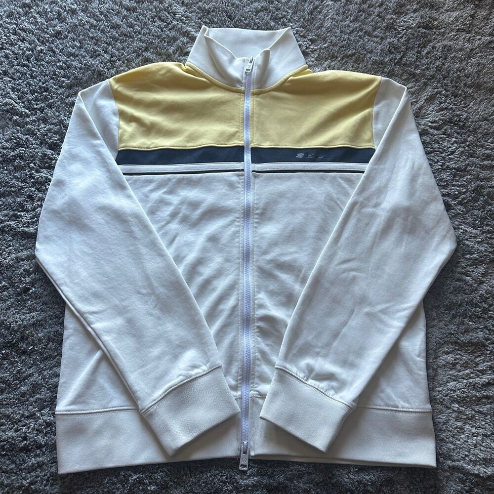 Ben Sherman Colorblock Tricot Track Jacket White Yellow Size XL